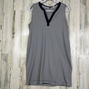 Vineyard Vines Womens Dress Size M Bkue White Sleeveless Jersey Stretch Nautical